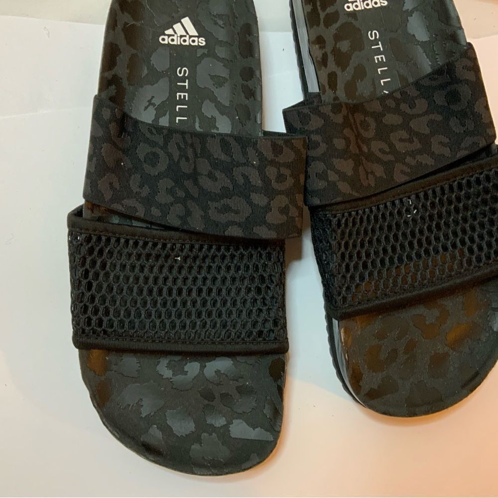 New adidas Stella-Lette Stella McCartney Slides Sandals Leopard Black Women's 8 - Picture 10 of 10